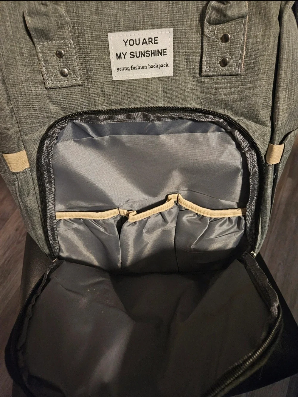 You Are My Sunshine Multifunctional Diaper Bag  Backpack With Baby Sleeping Tent